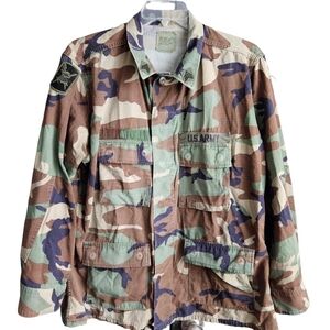 Men's Military US ARMY‎ Camo Jacket Sz Large Hunting Outdoor